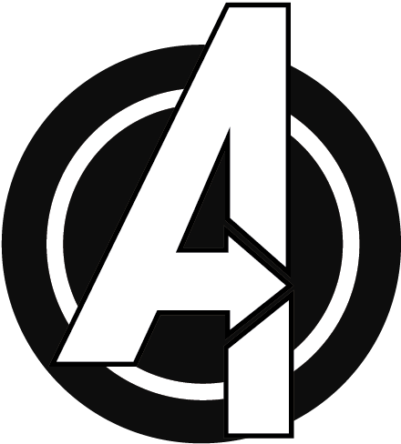 Avengers Logo Blackand White PNG Image