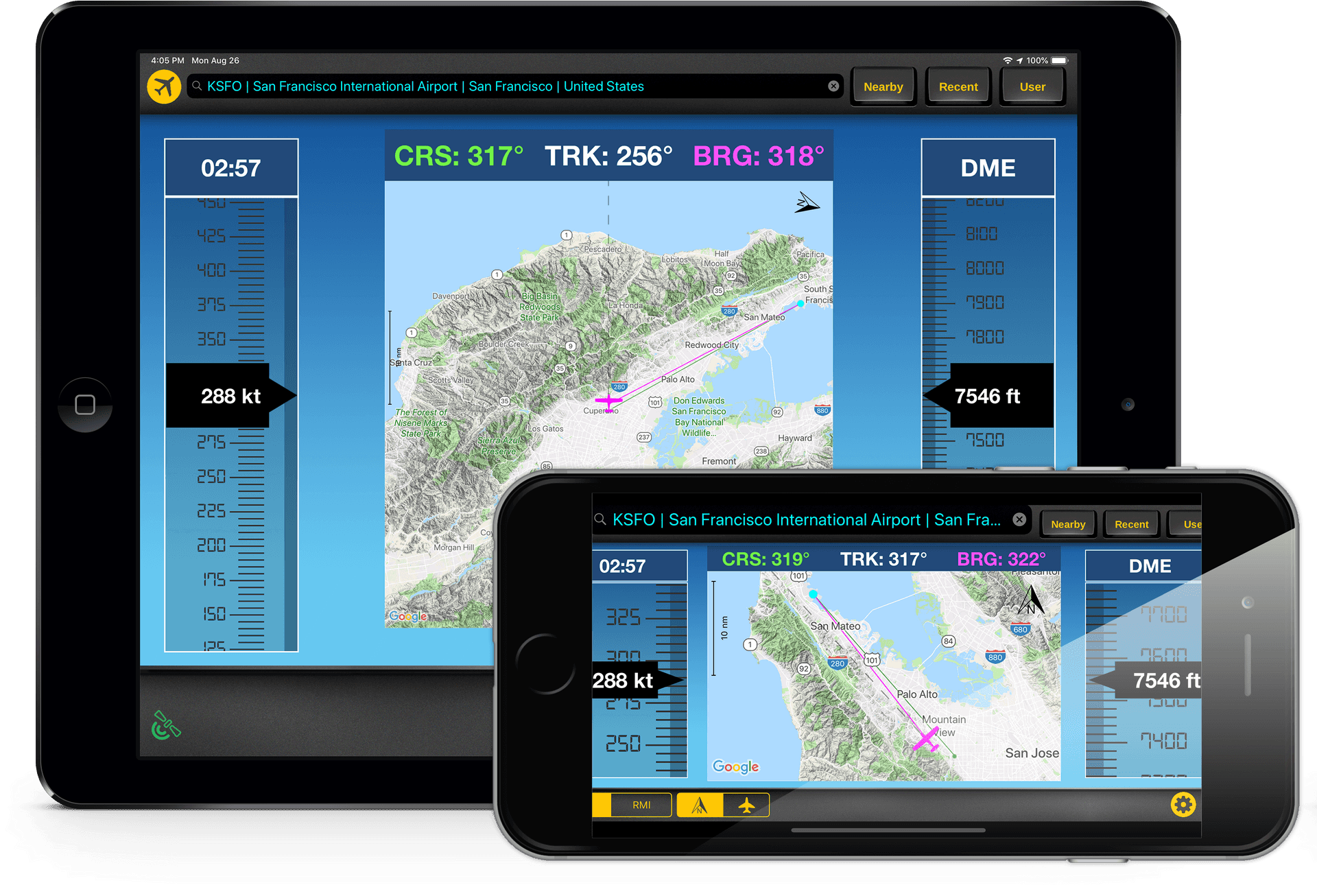 Aviation Navigation Apps Display PNG Image