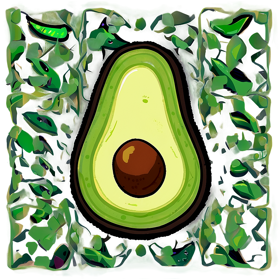 Avocado Doodle Png Jkw11 PNG Image