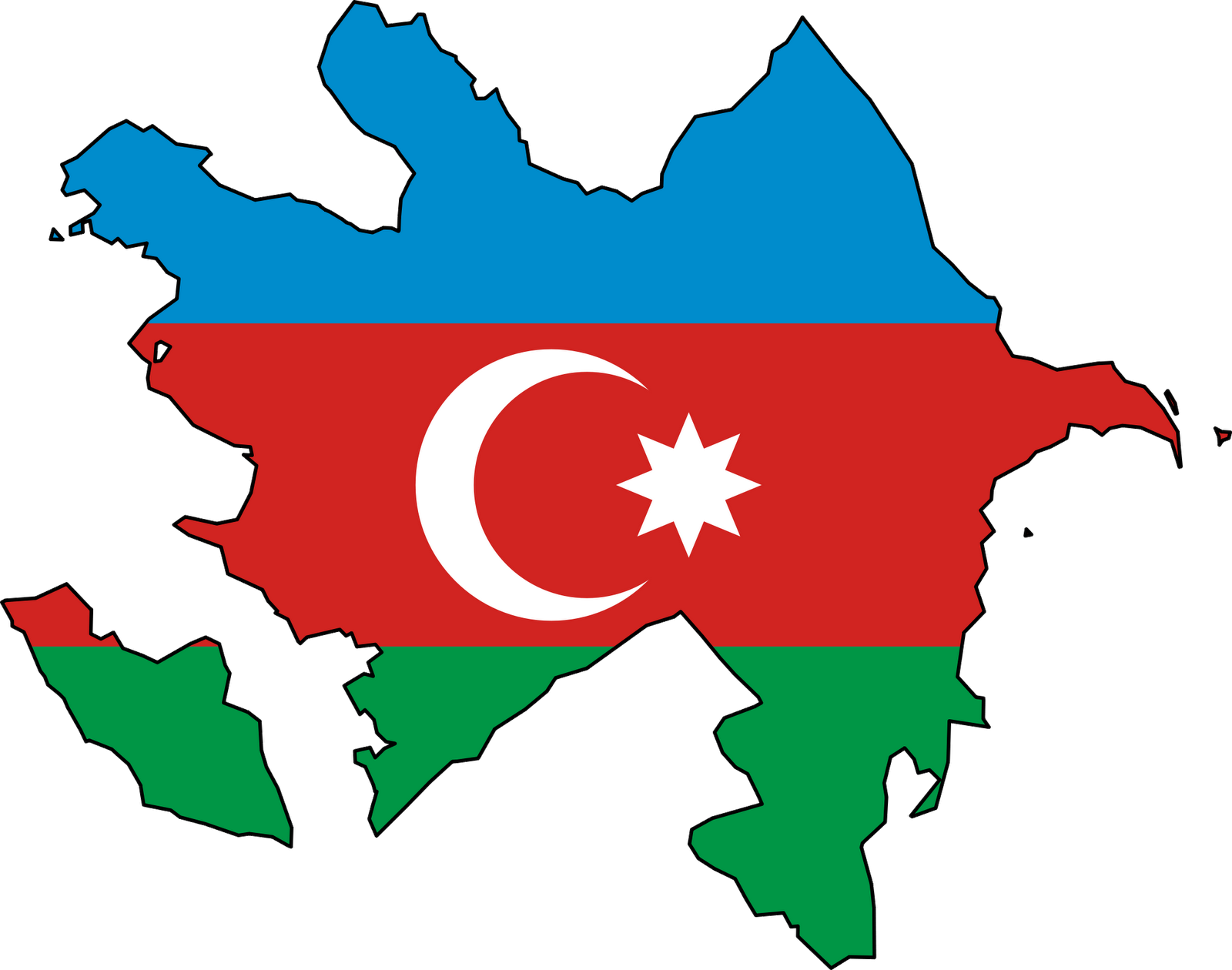 Azerbaijan Mapwith Flag PNG Image