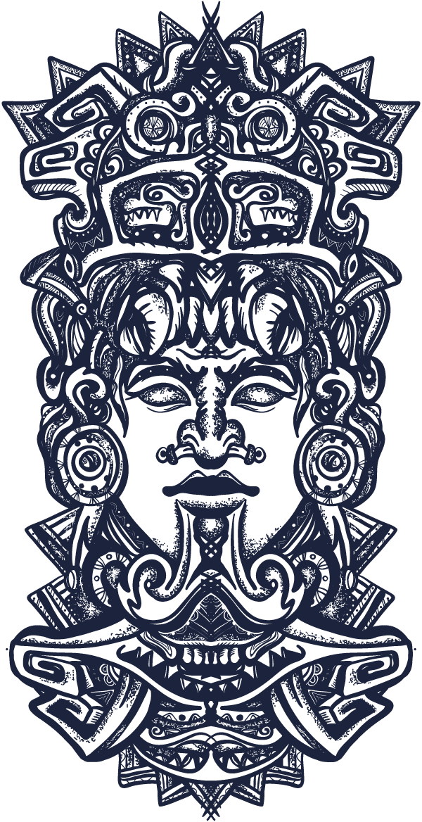 Aztec Warrior Artwork PNG Image