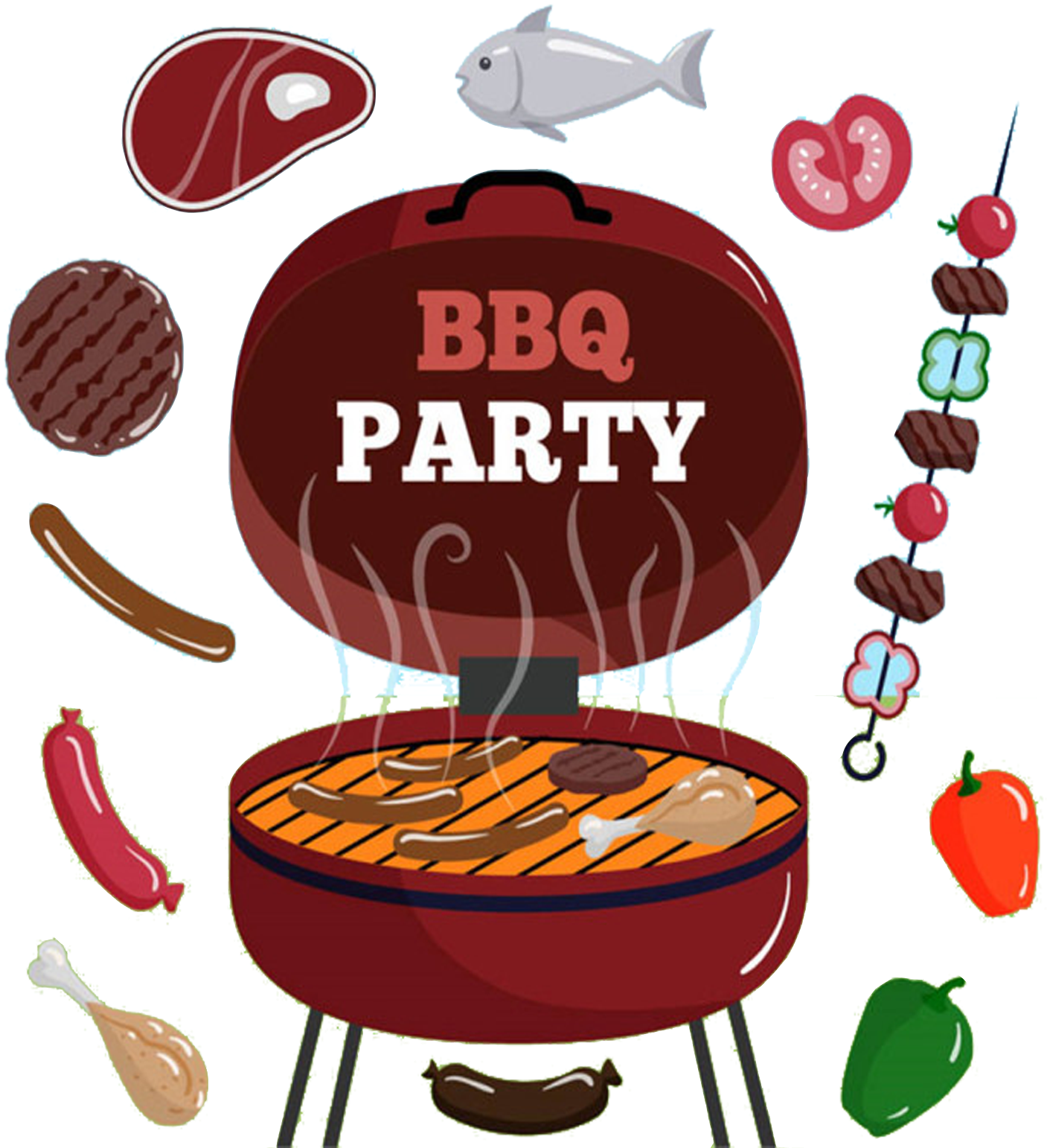 B B Q Party Invitation Graphic PNG Image