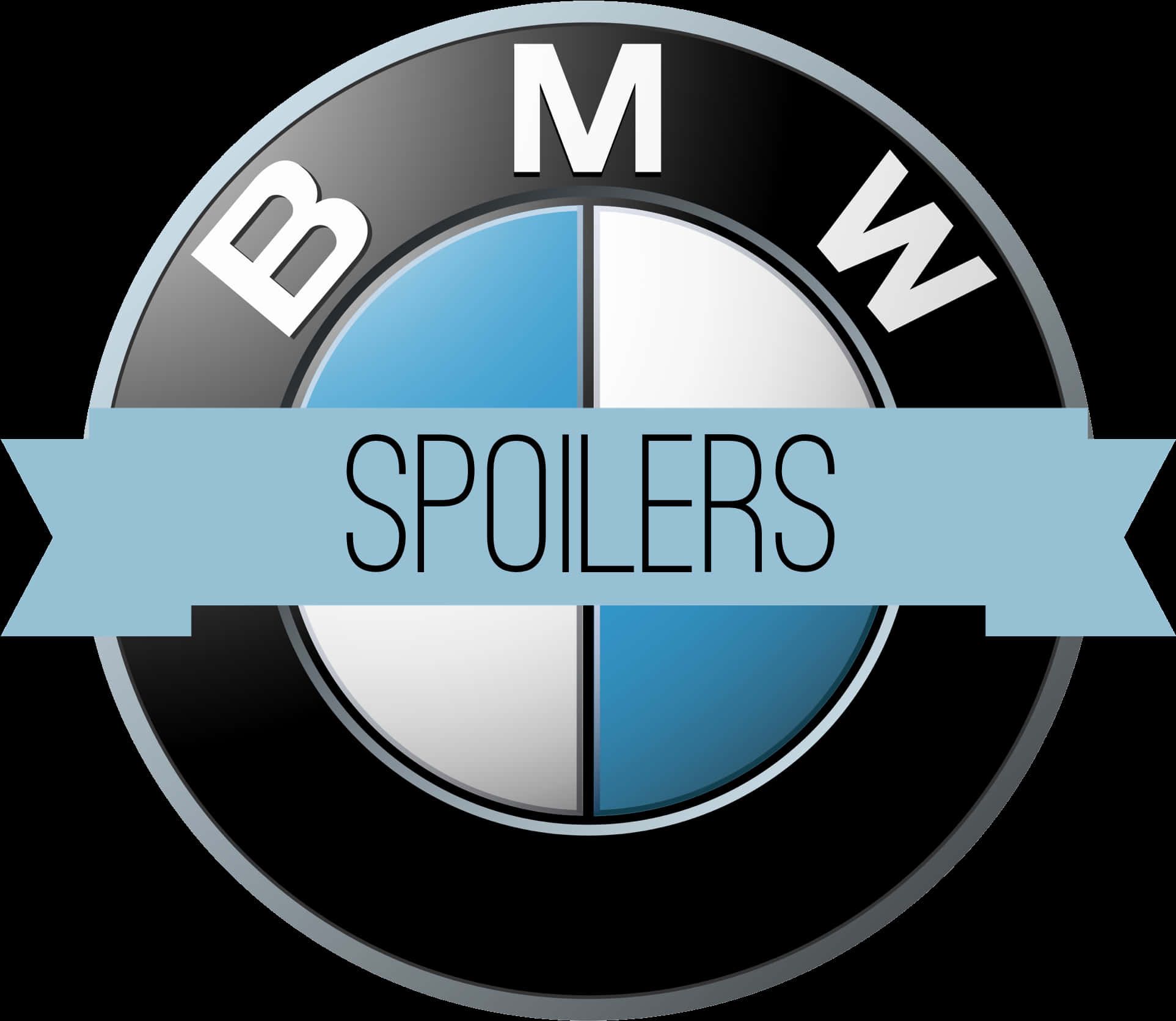 B M W Logowith Spoilers Banner PNG Image