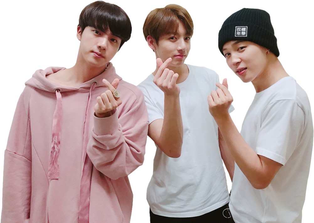 B T S_ Jungkook_ Friends_ Finger_ Hearts PNG Image