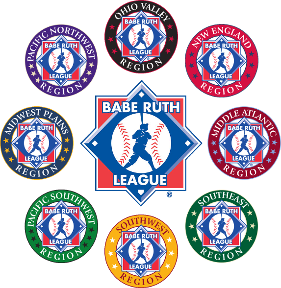 Babe Ruth Baseball Regions Emblems PNG Image