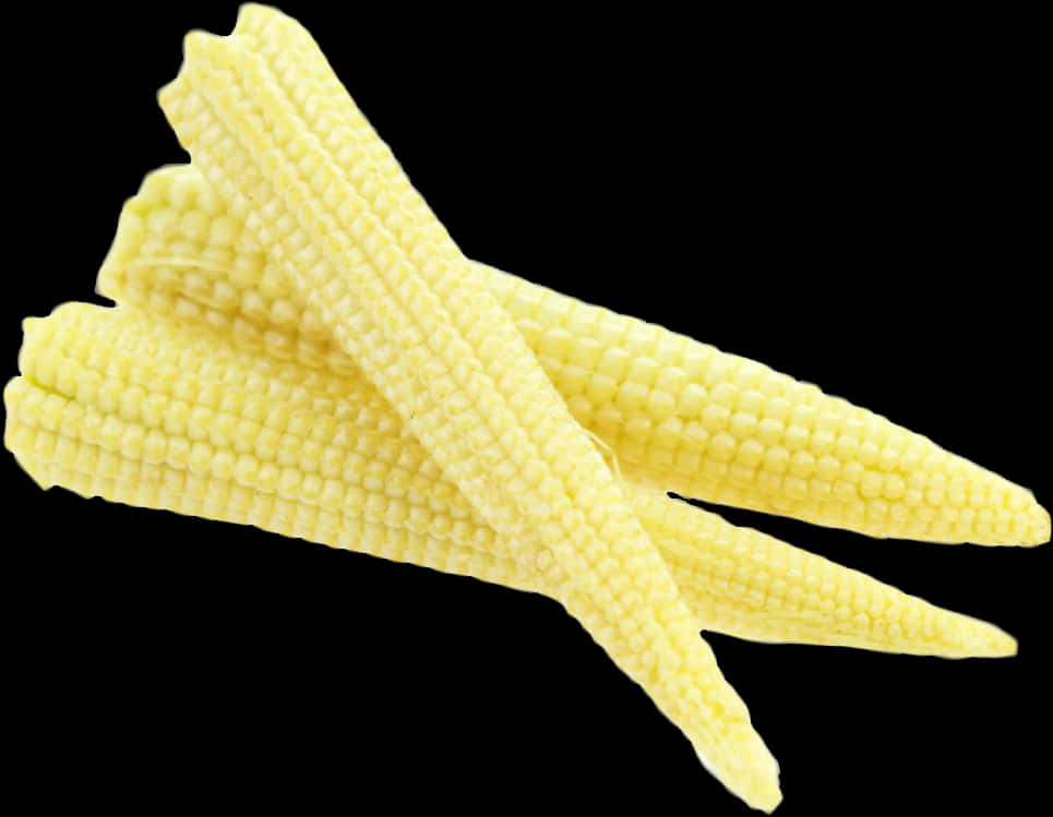 Baby Corn Black Background PNG Image