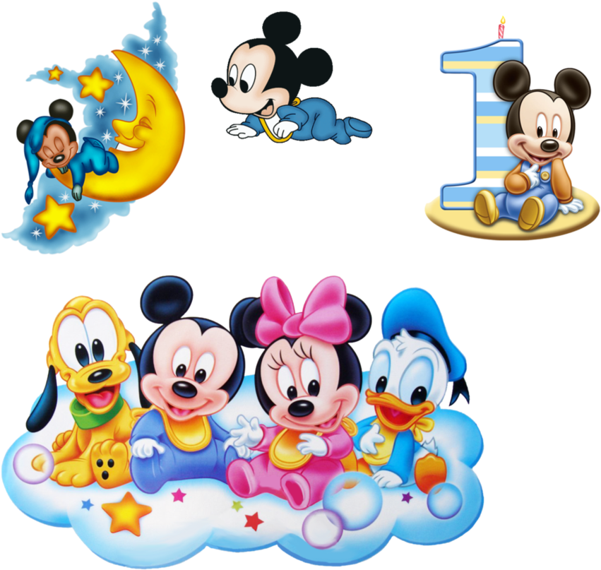 Baby Disney Characters Celebration PNG Image