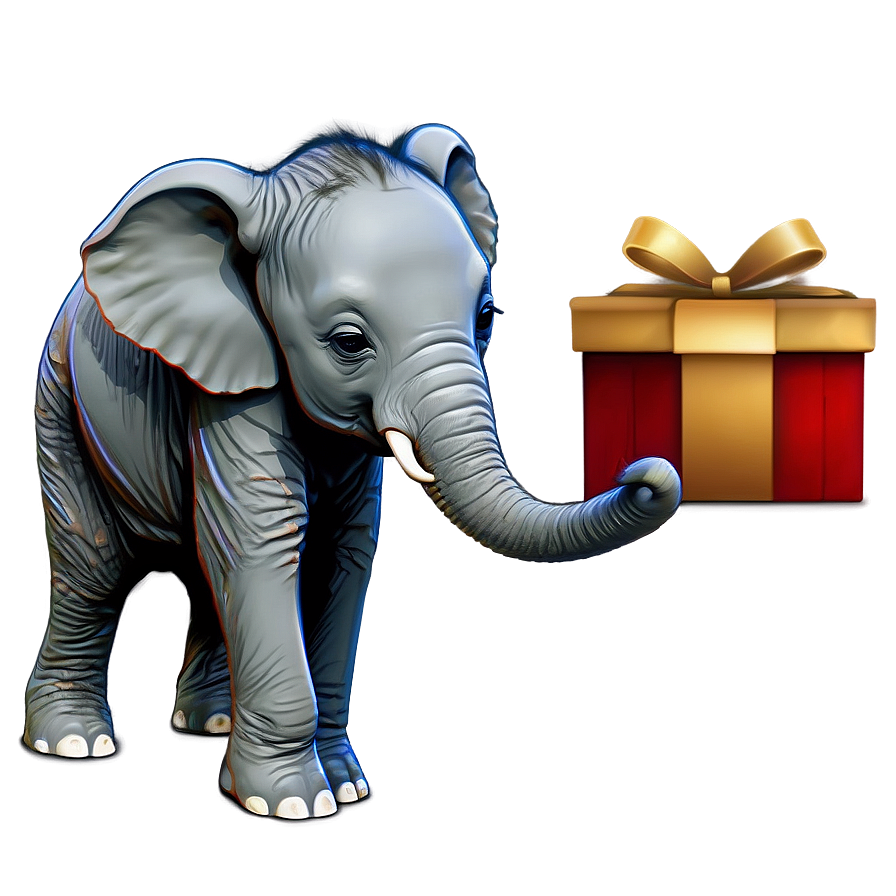 Baby Elephant Gift Png 06122024 PNG Image