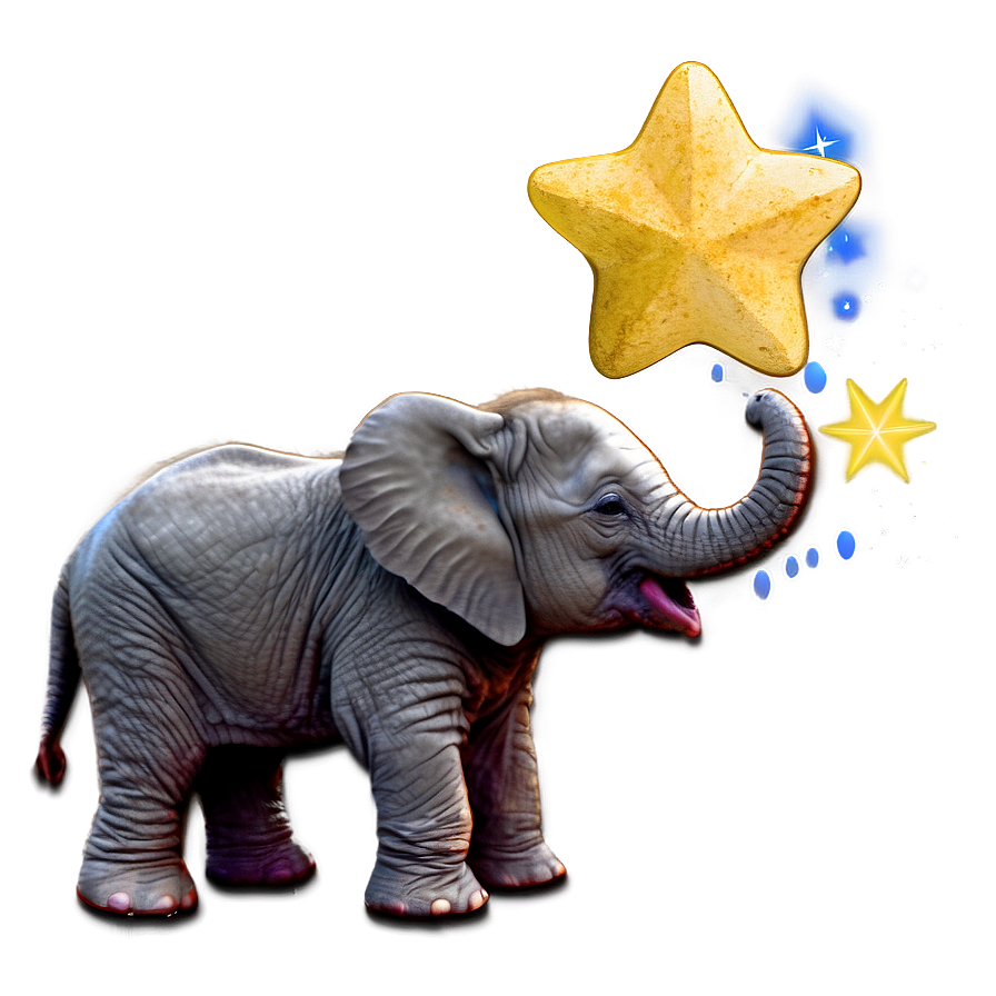 Baby Elephant Under Stars Png Shk PNG Image