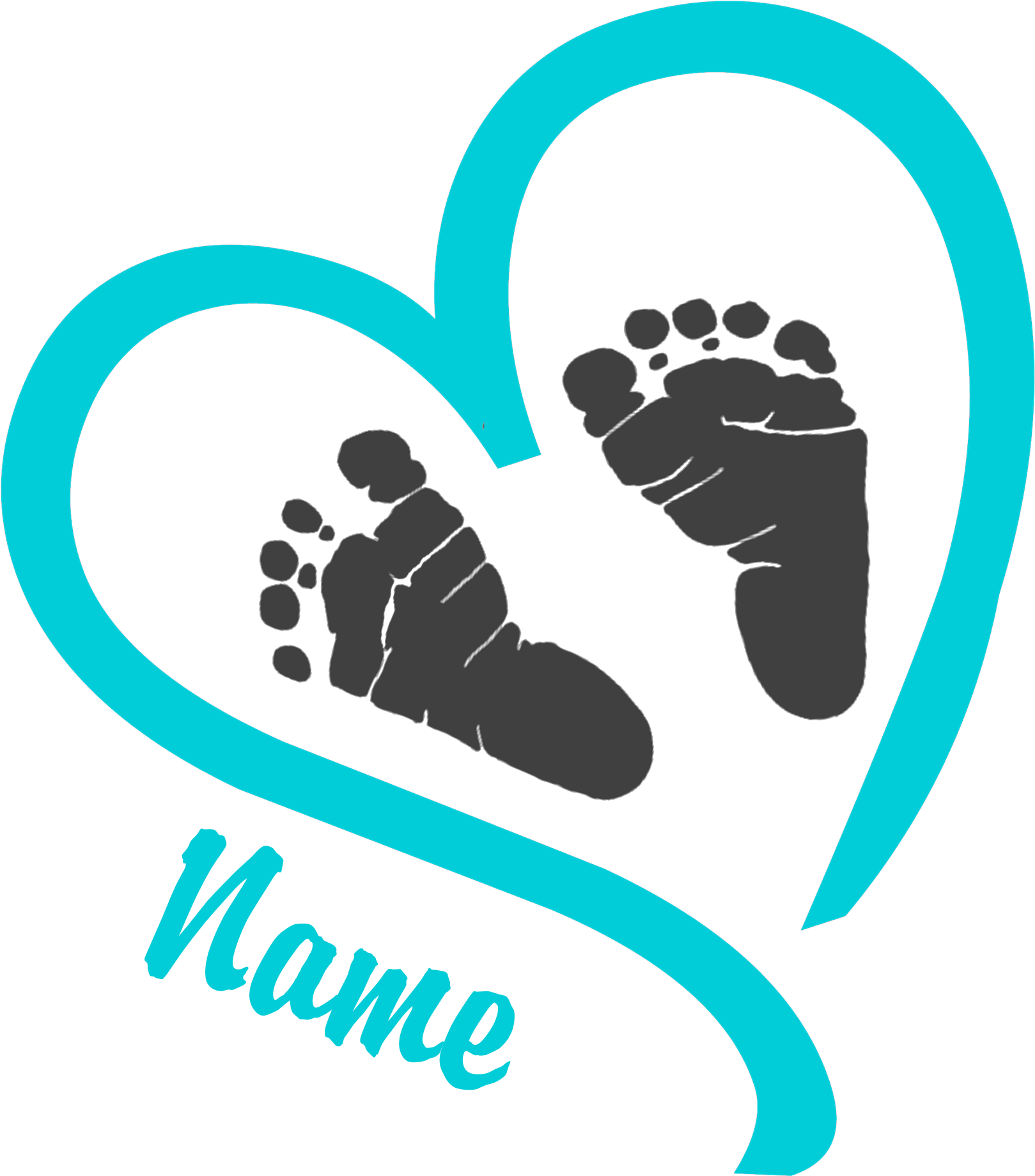 Baby Feet Heart Graphic PNG Image