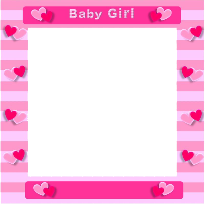 Baby Girl Heart Frame PNG Image