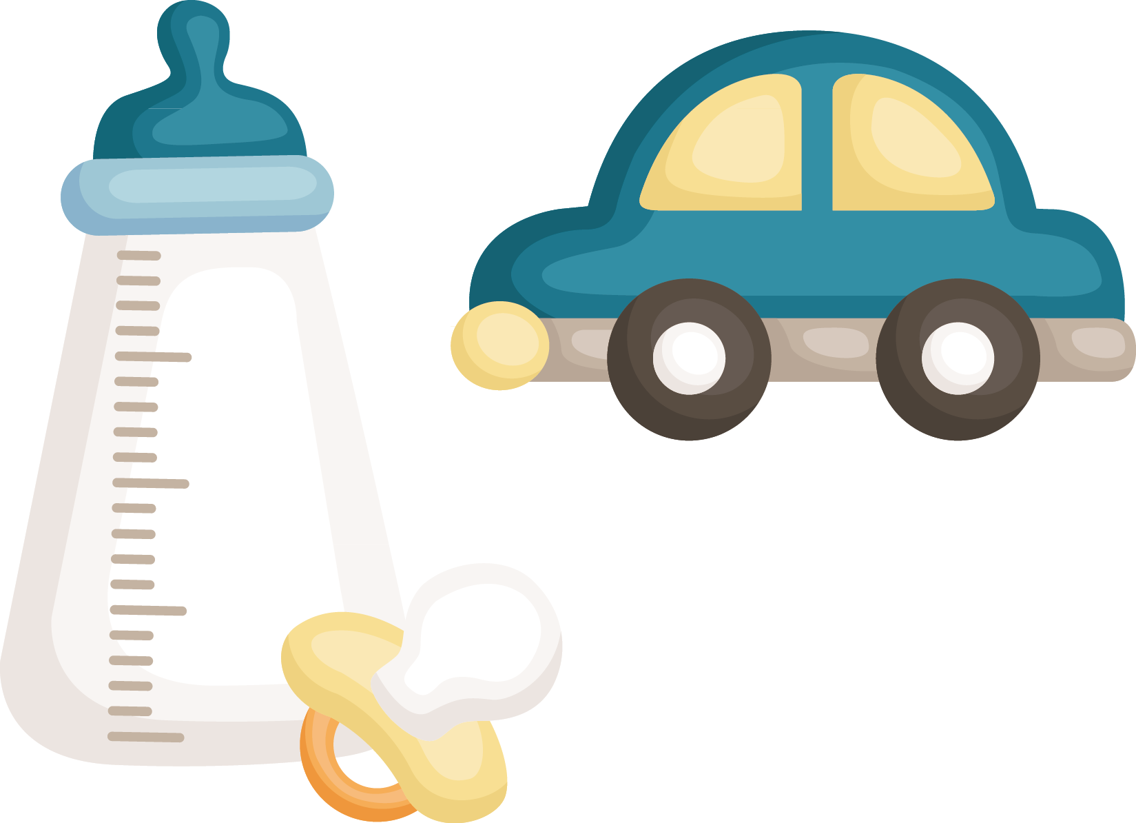 Baby Items Illustration PNG Image