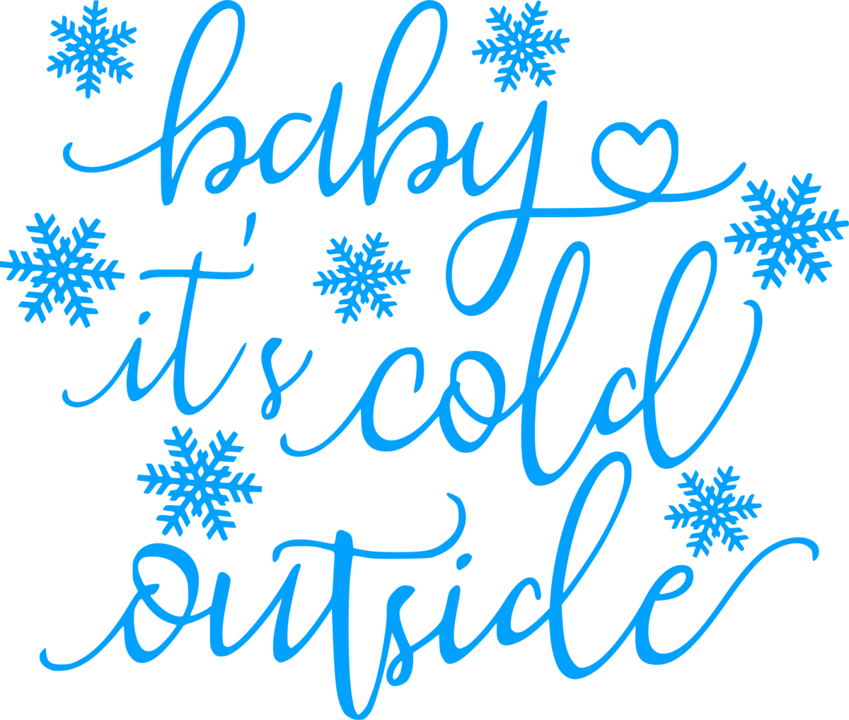 Baby Its Cold Outside Calligraphy PNG Image