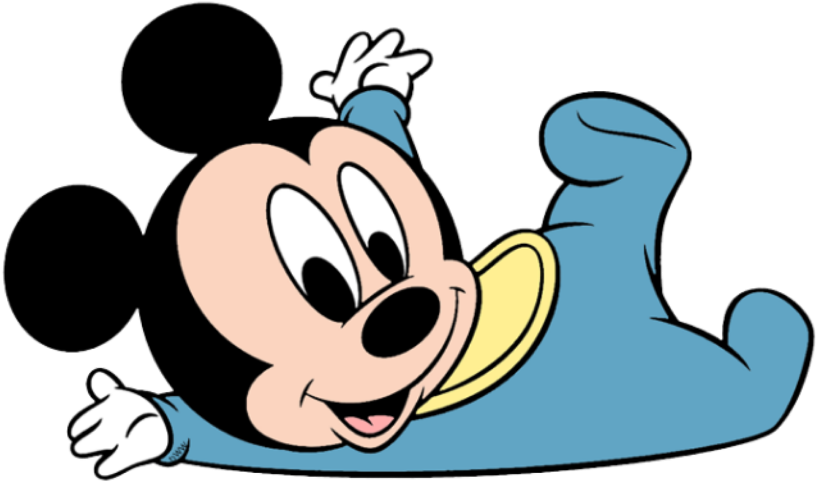 Baby Mickey Mouse Lying Down PNG Image