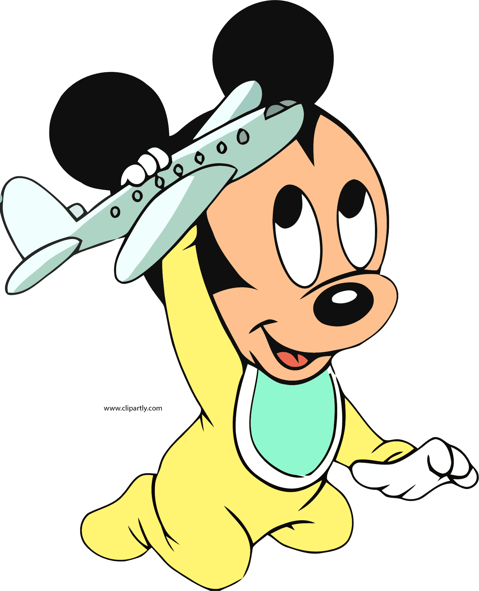 Baby Mickey Playing Pilot PNG Image