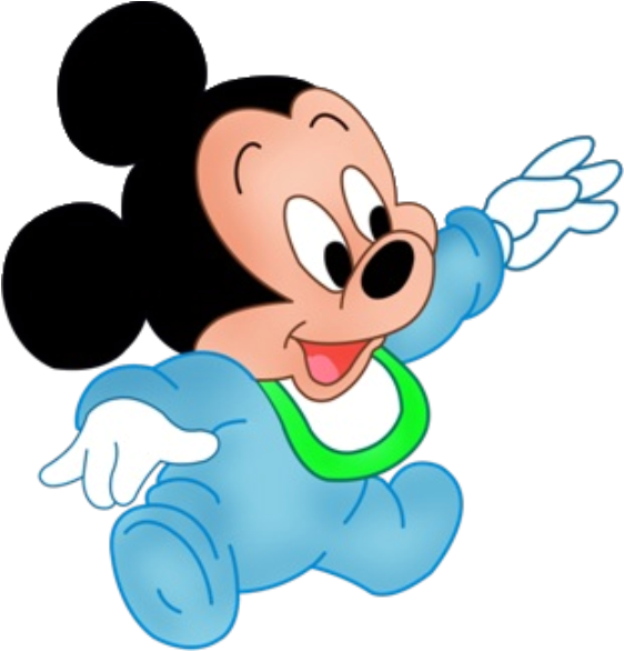 Baby Mickey Waving Cartoon PNG Image