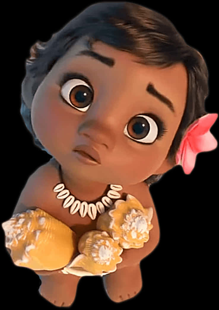 Baby Moana Cute Expression PNG Image