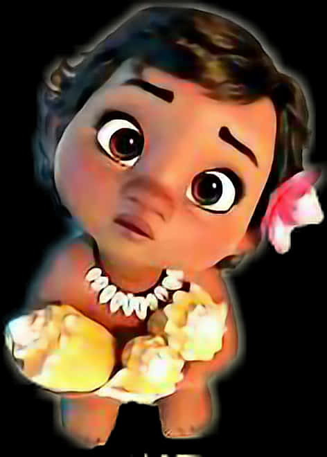 Baby Moana Cute Expression PNG Image