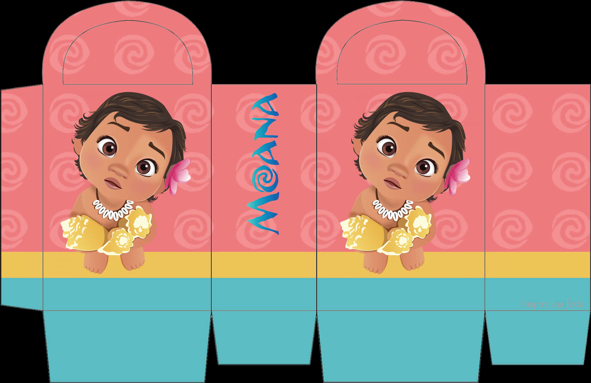 Baby Moana Papercraft Template PNG Image