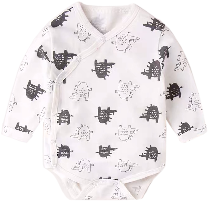 Baby Onesiewith Cute Monster Prints PNG Image