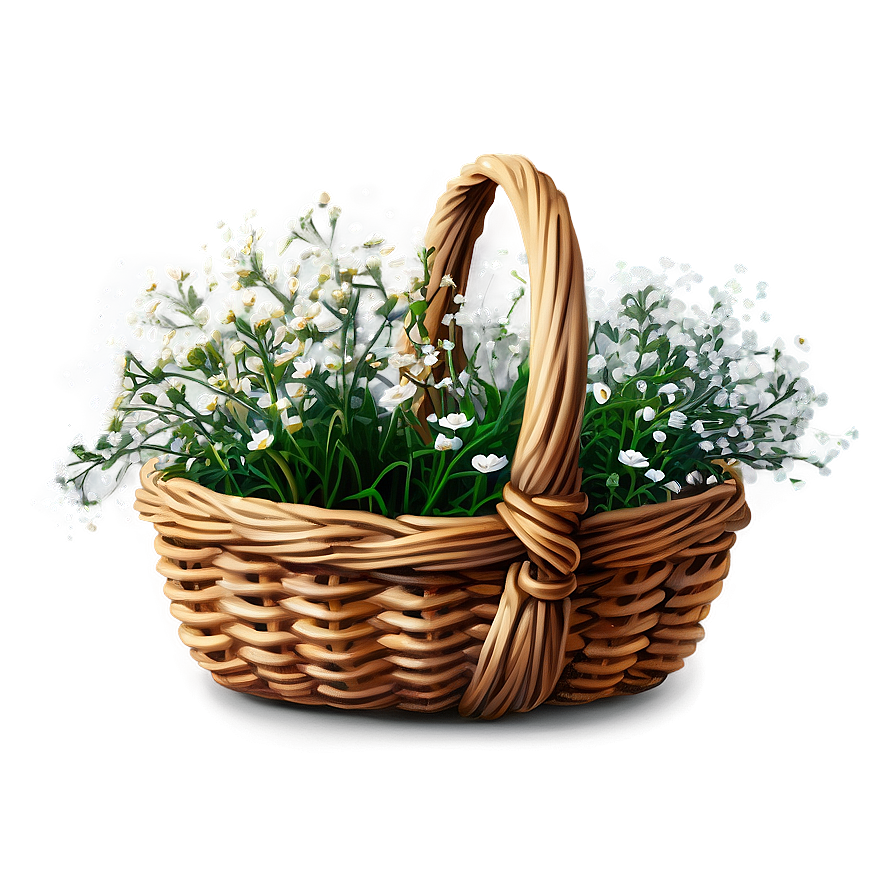 Baby's Breath In Basket Png 06212024 PNG Image