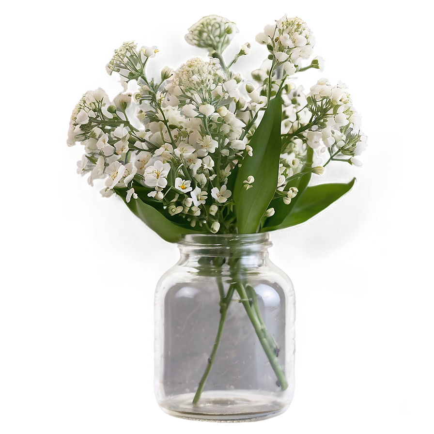 Baby's Breath In Glass Bottle Png 06212024 PNG Image