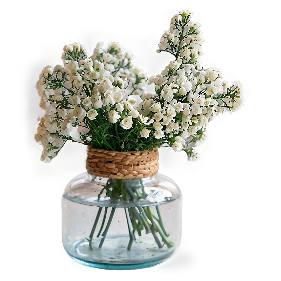 Baby's Breath In Glass Bottle Png Ipg PNG Image