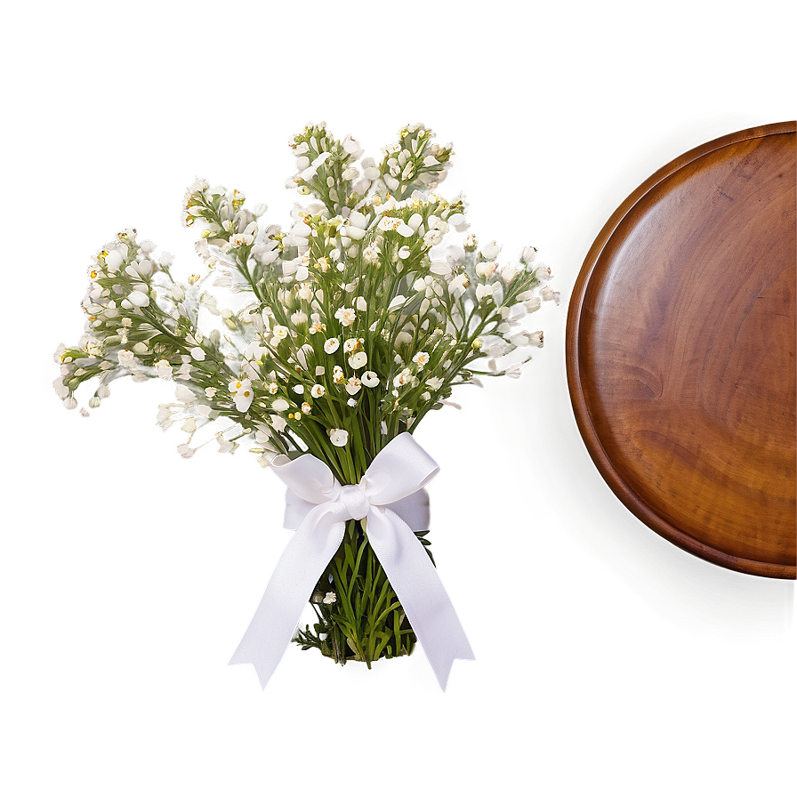 Baby's Breath On Wooden Table Png 57 PNG Image