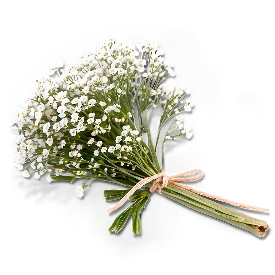 Baby's Breath On Wooden Table Png Orm PNG Image