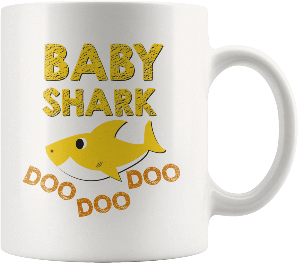 Baby Shark Themed Coffee Mug PNG Image