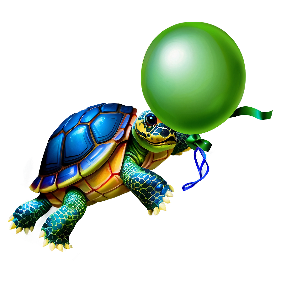 Baby Turtle With Balloon Png Mau42 PNG Image