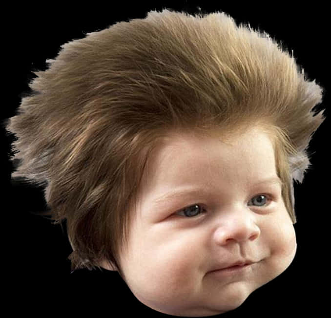 Baby With Stylish Hairdo PNG Image