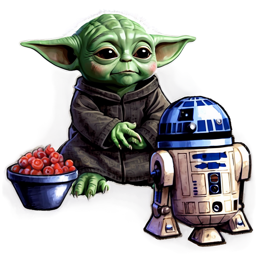 Baby Yoda And Ig-11 Png Abx75 PNG Image