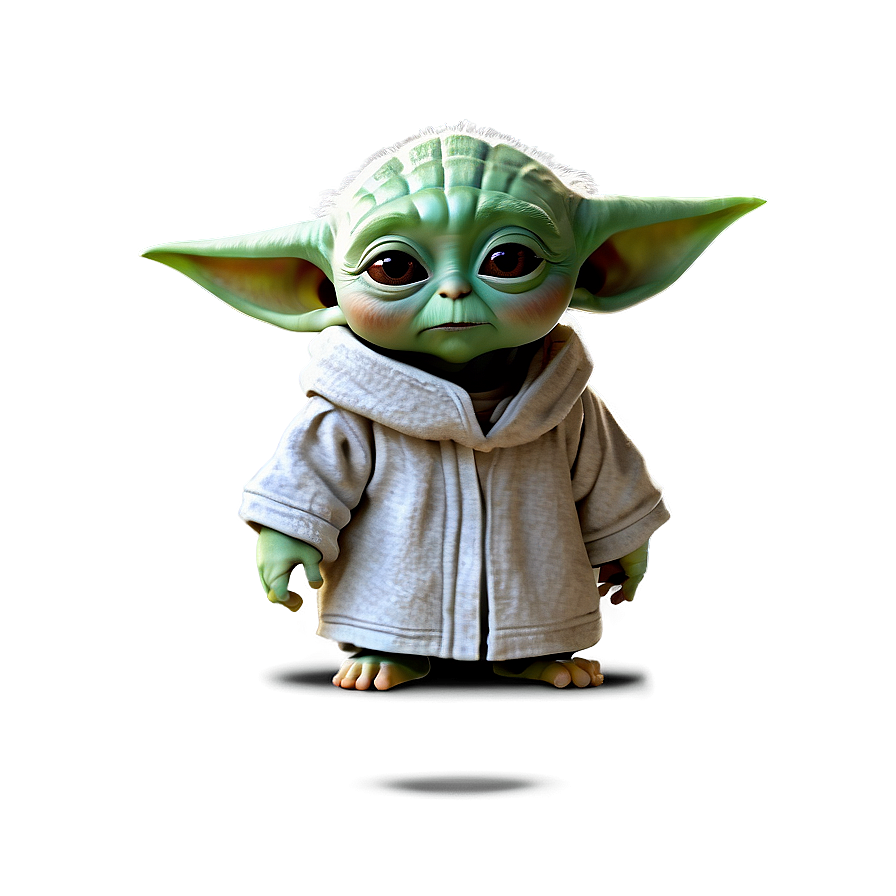 Baby Yoda Cartoon In Robe Png Blb PNG Image