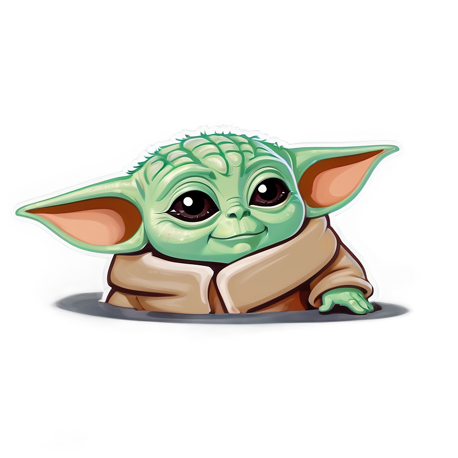 Baby Yoda Cartoon Smile Png 06252024 PNG Image