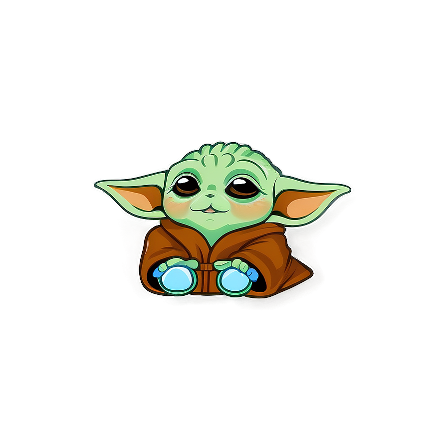 Baby Yoda Cartoon With Eyeglasses Png Yxf64 PNG Image