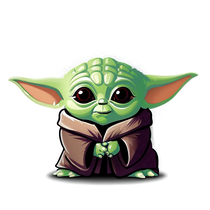 Baby Yoda Force Using Cartoon Png 06252024 PNG Image