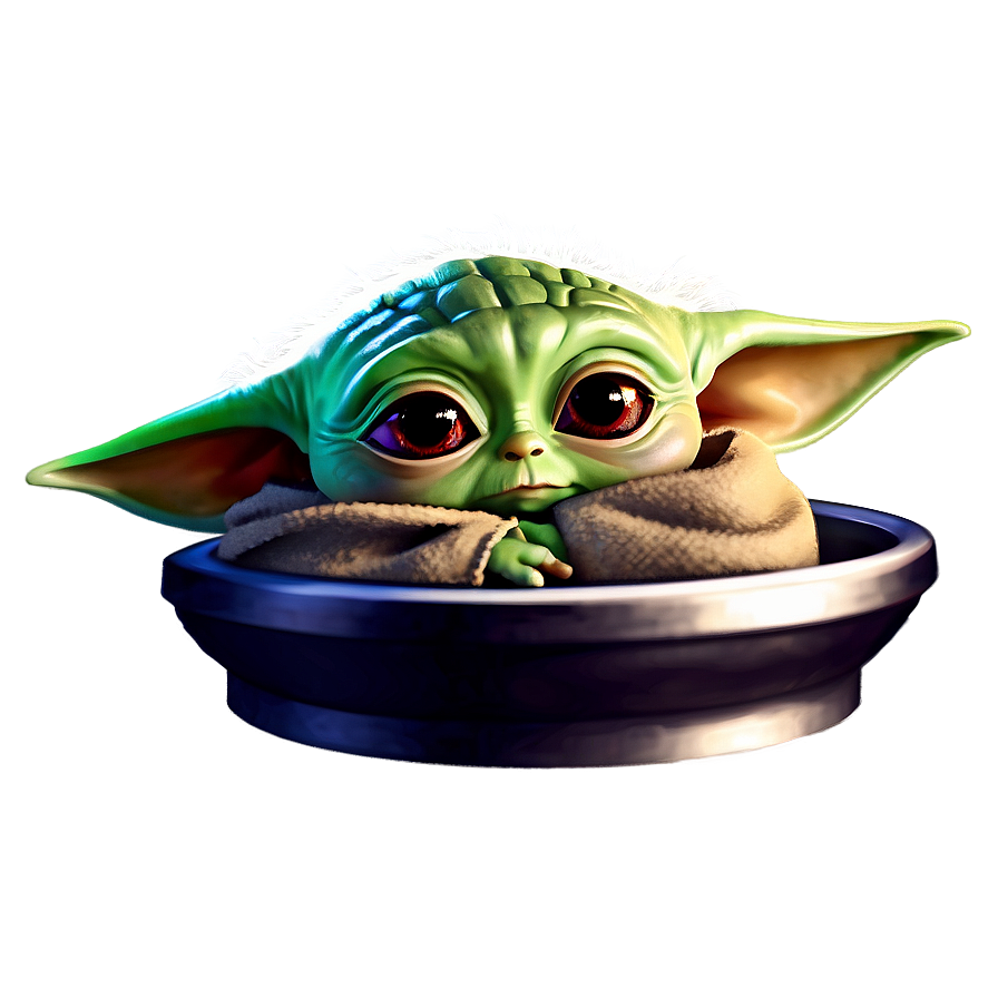 Baby Yoda Force Using Cartoon Png Vcq4 PNG Image