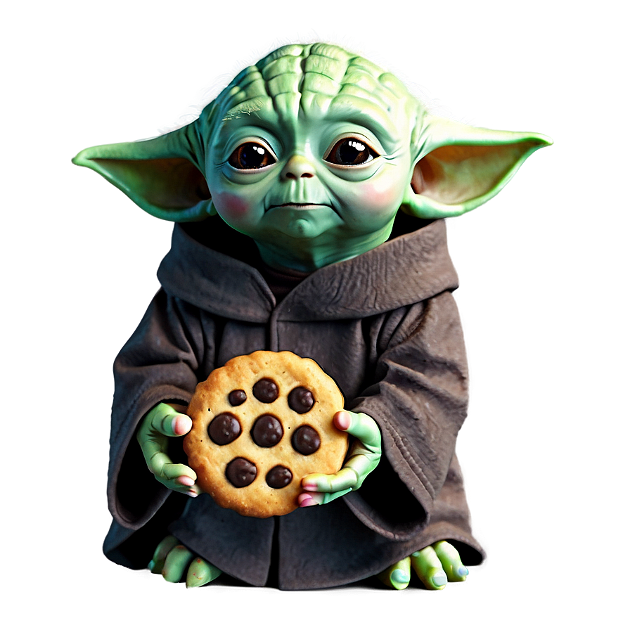 Baby Yoda Holding Cookie Png 05062024 PNG Image