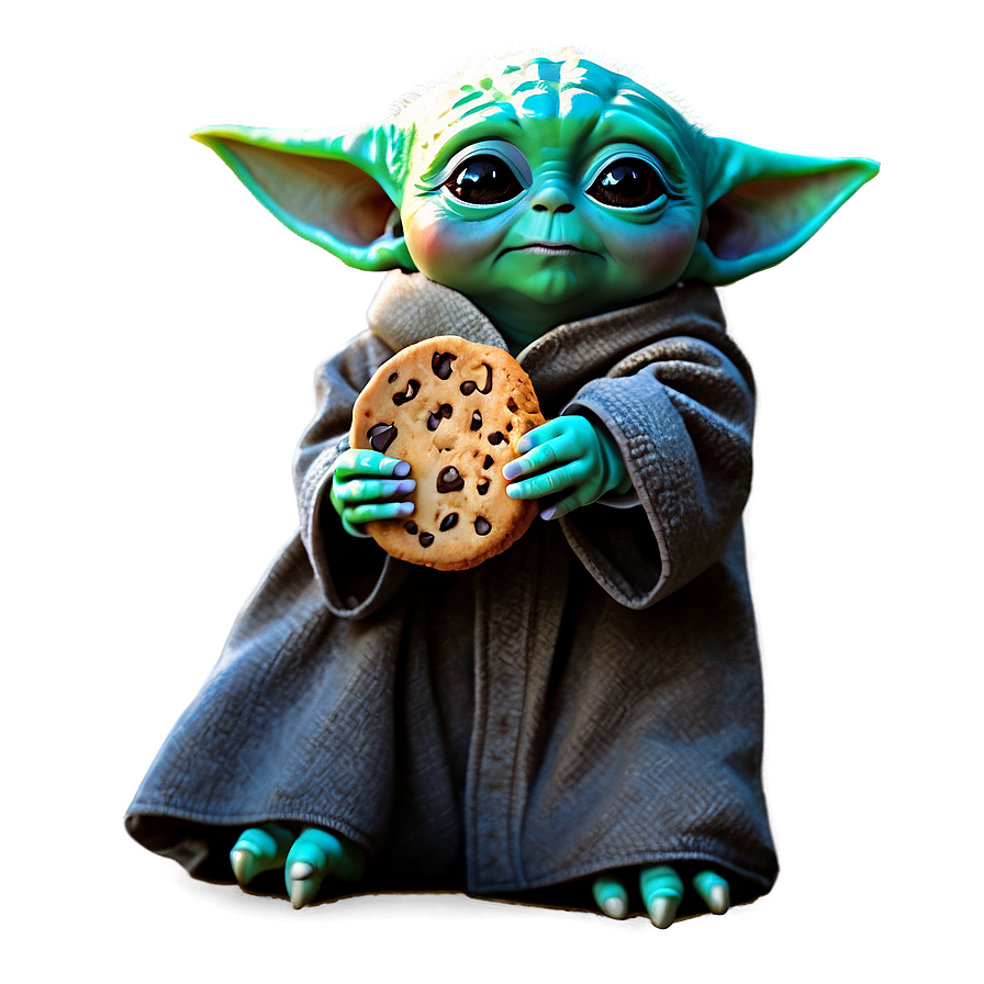 Baby Yoda Holding Cookie Png Pcd91 PNG Image