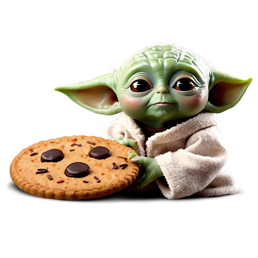 Baby Yoda Holding Cookie Png Wku31 PNG Image