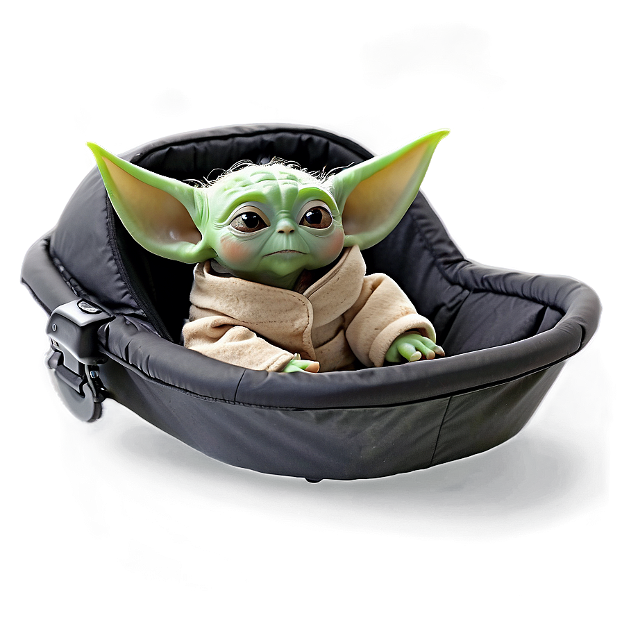 Baby Yoda In Hover Pram Png Aua PNG Image