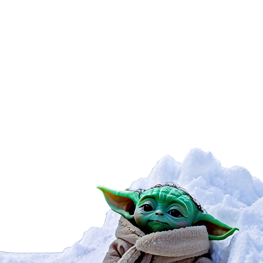 Baby Yoda In Snow Png 05062024 PNG Image