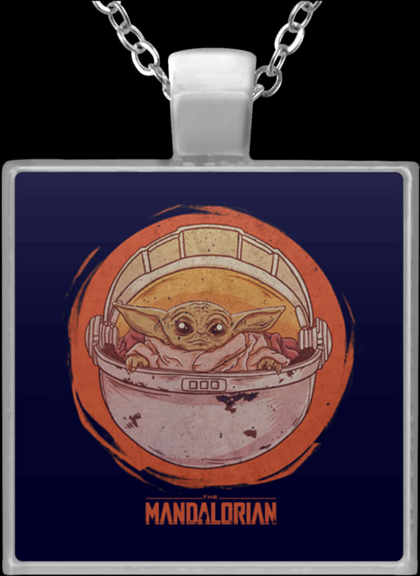 Baby Yoda Mandalorian Pendant PNG Image