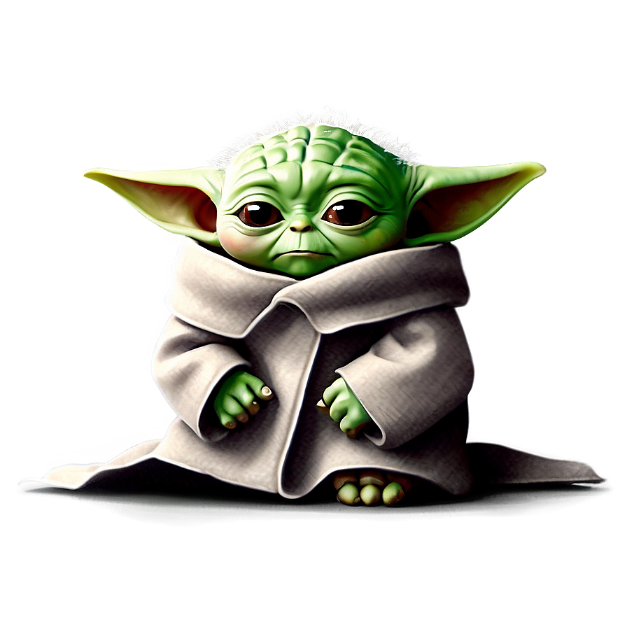 Baby Yoda Sad Expression Png Ihf20 PNG Image