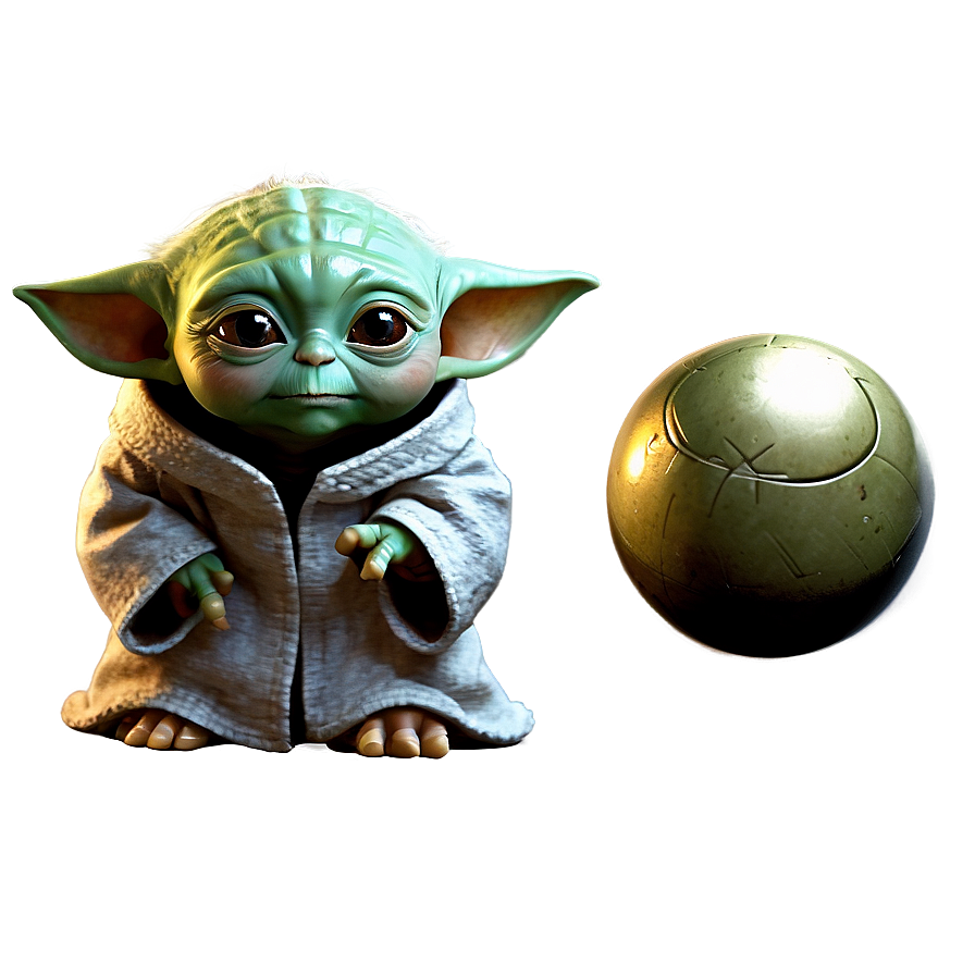 Baby Yoda With Ball Png 05062024 PNG Image