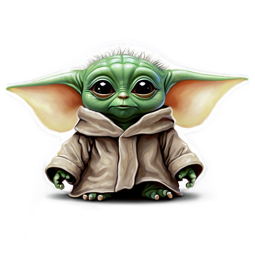 Baby Yoda With Butterfly Png 24 PNG Image