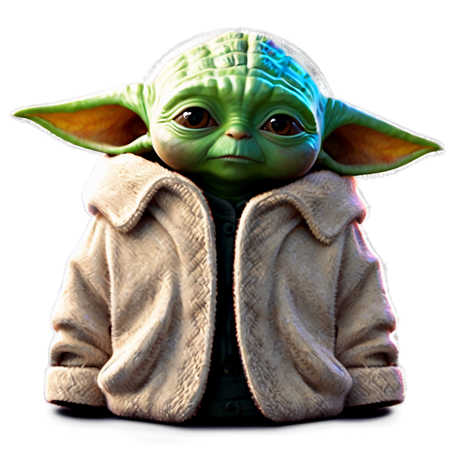 Baby Yoda With Hat Png Dim PNG Image