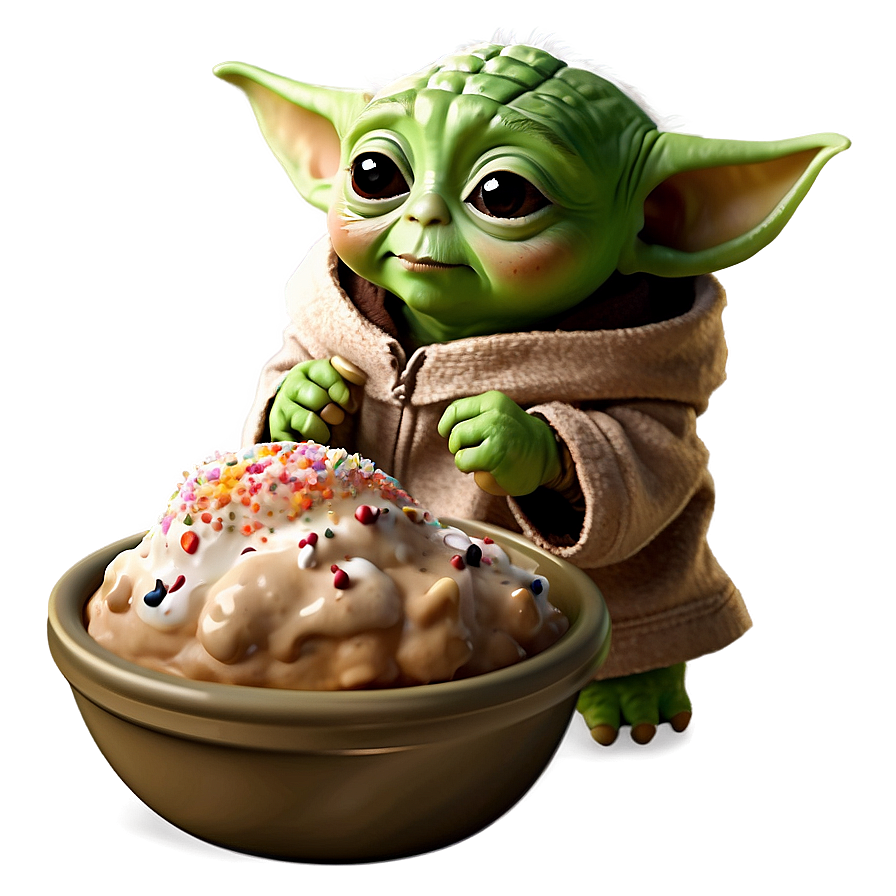 Baby Yoda With Ice Cream Png 05062024 PNG Image