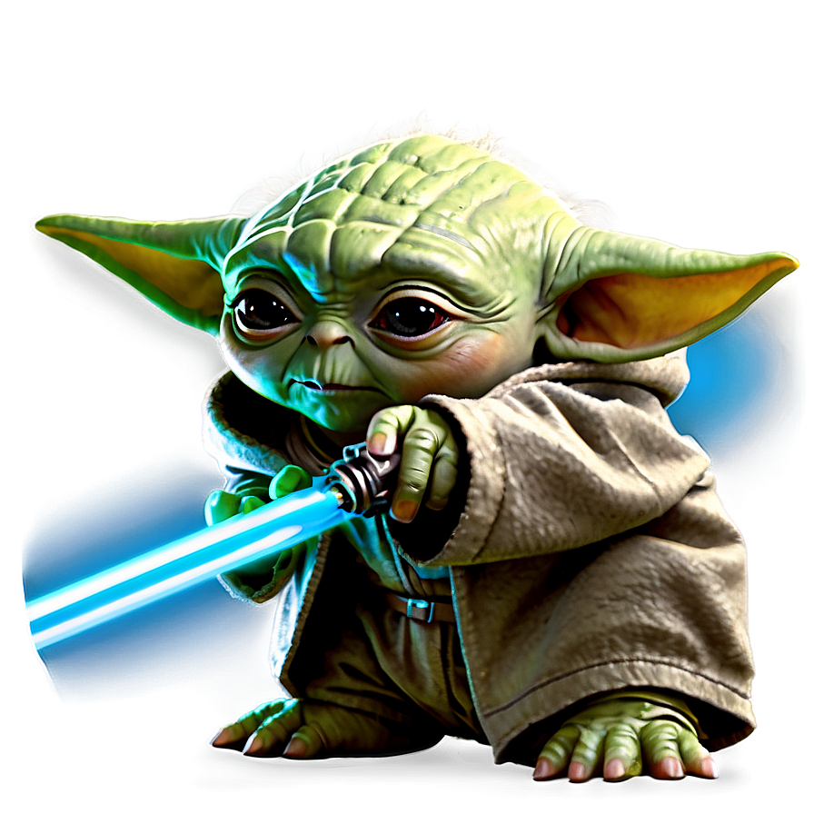 Baby Yoda With Lightsaber Png 92 PNG Image